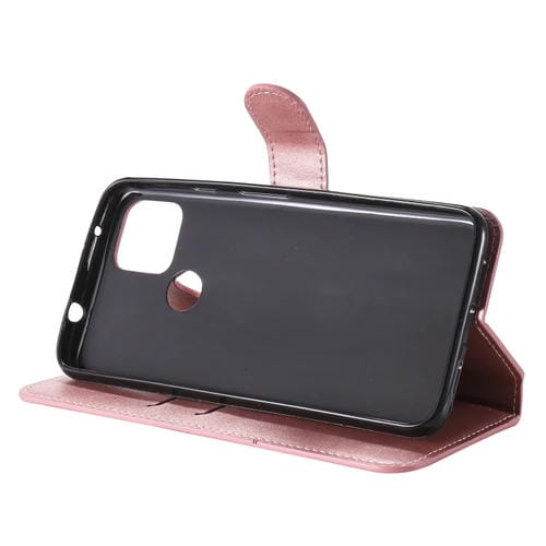 Para Google Pixel 5 XL / Pixel 4a 5G Classic Calf Texture PU + TPU Funda de cuero con tapa horizontal, con soporte, ranuras para tarjetas y billetera (oro rosa)