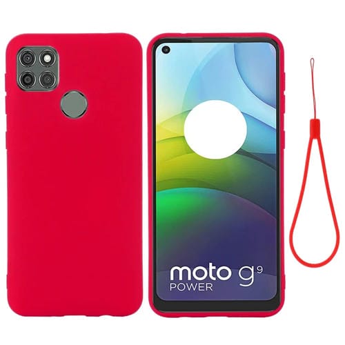 Para Motorola Moto G9 Power Pure Color Liquid Silicone Funda de cobertura total a prueba de golpes (rojo)