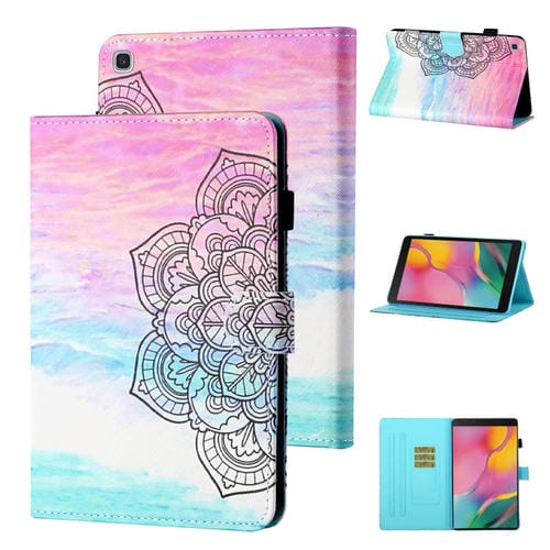 Estuche para Tablet Samsung Galaxy Tab A 8.0 (2019) T290/T295 Cuero Tapa Horizontal Soporte Ranura Tarjeta (Mandala De Colores)