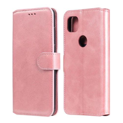 Para Google Pixel 4a Classic Calf Texture PU + TPU Funda de cuero con tapa horizontal, con soporte, ranuras para tarjetas y billetera (oro rosa)