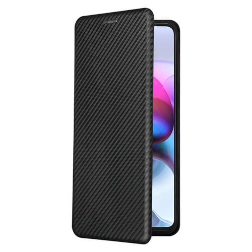 Para Motorola Edge S Fibra de carbono Textura Magnética Horizontal Flip TPU + PC + Funda de cuero PU con ranura para tarjeta (Negro)