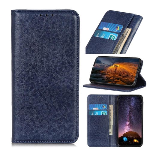 Para Google Pixel 6 Pro Magnetic Crazy Horse Texture Horizontal Flip Funda de cuero con soporte y tragamonedas y billetera (azul)