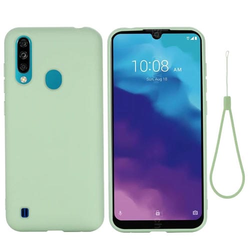 Para ZTE A7 2020 Funda de cobertura completa de silicona líquida de silicona de color puro (verde)