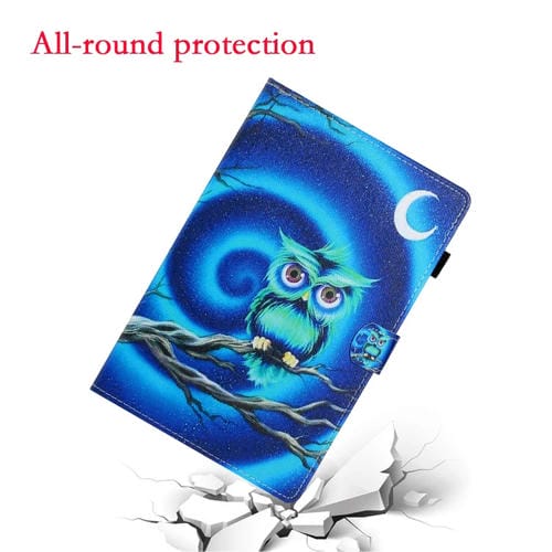 Funda para Tablet Galaxy Tab S6 T860 Cuero Pu Tapa Horizontal Dibujo Color Soporte Ranura Tarjeta Función Reposo (Moon Owl)
