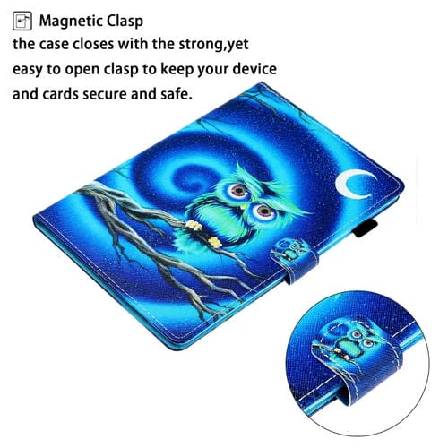 Funda para Tablet Galaxy Tab S6 T860 Cuero Pu Tapa Horizontal Dibujo Color Soporte Ranura Tarjeta Función Reposo (Moon Owl)