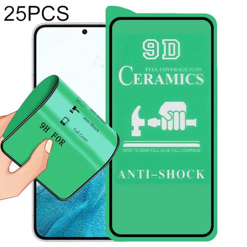 Para Samsung Galaxy S22 5G 25pcs 9D Pegamento de pantalla completa Película de cerámica