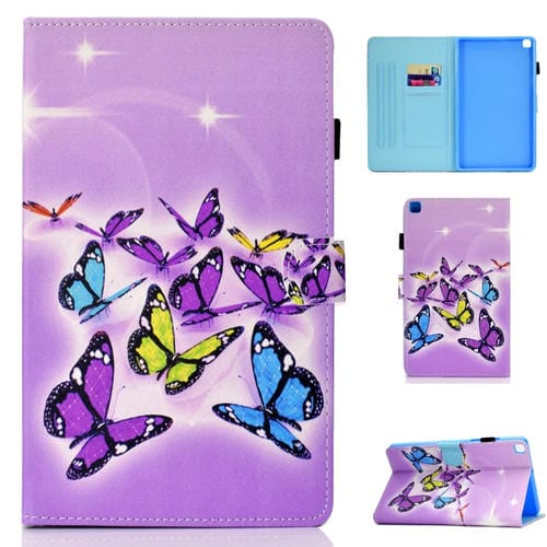 Estuche de Cuero para Hilo de Coser Plano Izquierdo y Derecho con Cubierta Bolígrafo Ranura Tarjeta Hebilla Tira Antideslizante Soporte (Mariposa)
