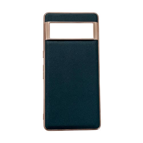 Funda de Teléfono Google Pixel 7 Waves Series Nano Galvanoplastia Cuero Genuino (Verde)