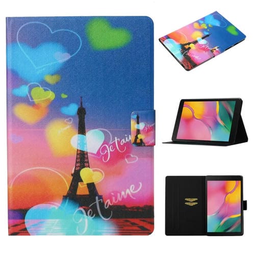 Funda de Cuero para Galaxy Tab A 8.0 (2019) T290/T295 con Soporte y Ranura (Torre Romántica)