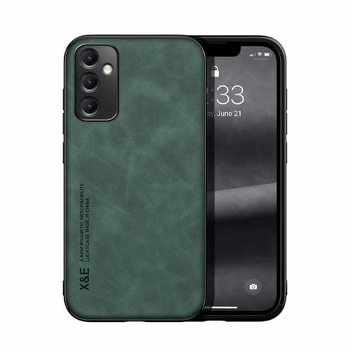 Para Samsung Galaxy A14 5G Skin Feel Magnetic Leather Back Phone Case (Verde)