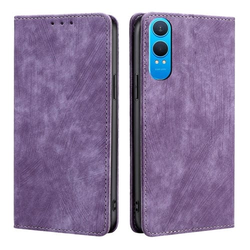 Funda de Cuero Magnética Antirrobo Rfid para OnePlus Nord Ce 4 Lite 5G (Morado)