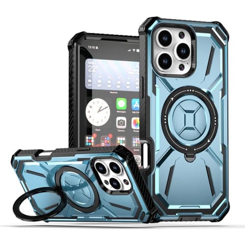 Funda para Teléfono Armor Series iPhone 16 Pro Max con Soporte (Azul)