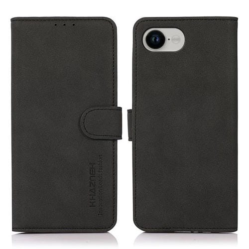 Funda de Cuero Khazneh para iPhone 16E Textura Mate (Negra)