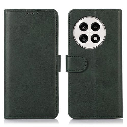 Funda de Cuero Textura de Vaca para OnePlus 13R Global (Verde)