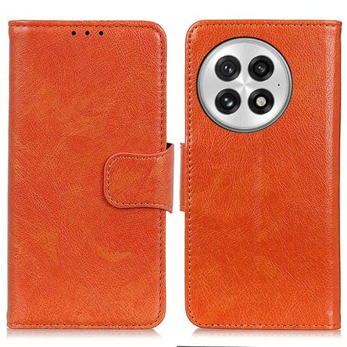 Funda de Cuero con Textura Nappa para OnePlus Nord 13 (Naranja)