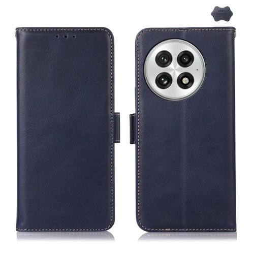 Funda de Teléfono OnePlus Nord 13 Cuero Genuino Crazy Horse Rfid Cierre Magnético (Azul)