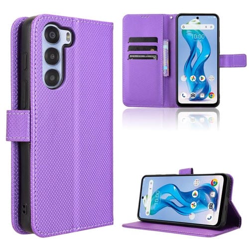 Funda de Cuero con Textura de Diamante para ZTE Nubia S 5G A403Zt (Morado)