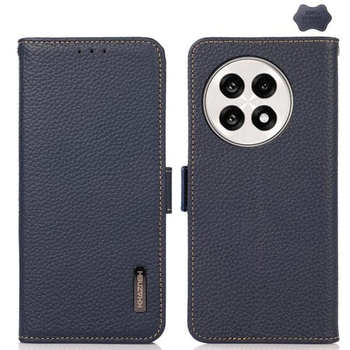Funda para Teléfono Khazneh con Imán Lateral Rfid de Cuero Genuino para OnePlus Ace 5 Pro / Ace 5 / 13R (Azul)