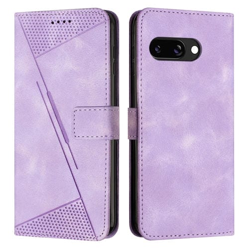 Funda de Cuero Triángulo para Google Pixel 9A Dream con Cordón Largo (Morado)