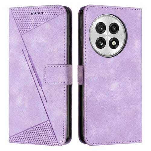 Funda de Cuero Triangular para OnePlus 13 Dream con Cordón (Morado)