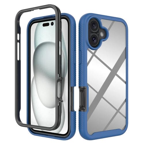 Funda para iPhone 16 Plus TPU Transparente a Prueba de Golpes Diseño Cielo Estrellado (Azul Oscuro)