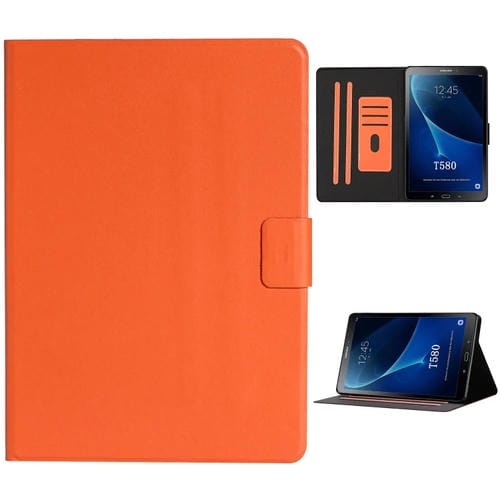 Funda para Tablet Samsung Galaxy Tab a 10.1 T580 / T585 (2016) Cuero Tapa Horizontal Ranuras Tarjetas Soporte Suspensión (Naranja)