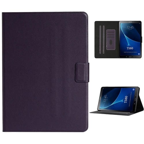 Funda para Samsung Galaxy Tab A 10.1 T580/T585 (2016) Cuero Tapa Horizontal Ranuras Soporte Suspensión (Púrpura)