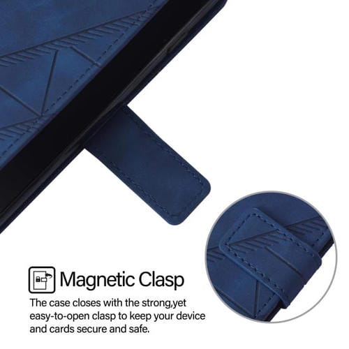 Funda de cuero con relieve 3D para Motorola Moto G15 Power (azul)