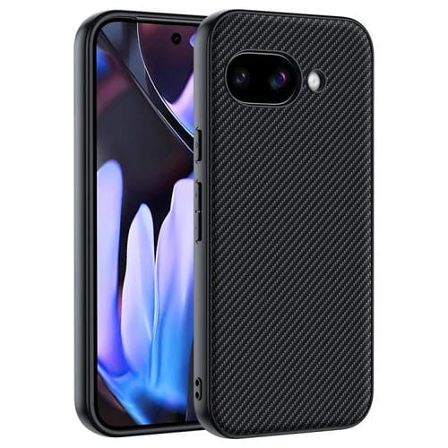 Funda ultrafina con textura de fibra de carbono para Google Pixel 9a (negra)