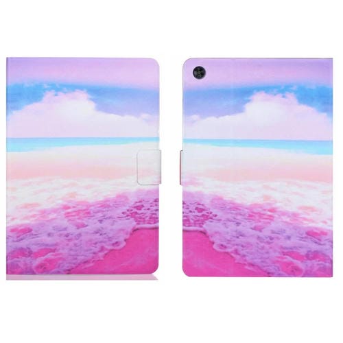 Estuche para Tablet Samsung Galaxy Tab A9 PU Inteligente Dibujo Voltaje Función Suspensión Activación (Playa Rosa)