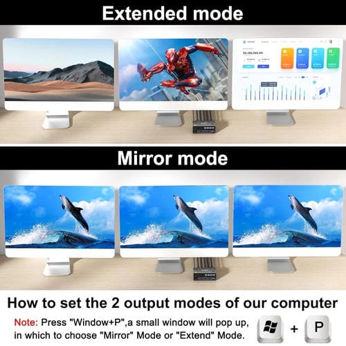 Conmutador KVM de Monitores Triples KC-KVM203DH 8K 30Hz USB 3.0 DP+DP+HDMI Enchufe EE.UU