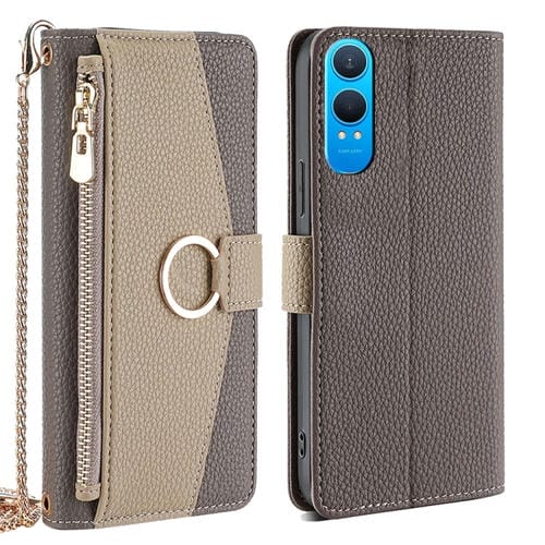 Funda de Cuero Textura de Lichi para OnePlus Nord Ce 4 Lite 5G (Gris)