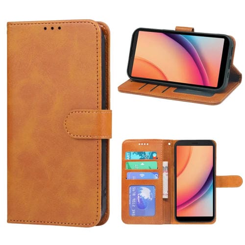 Funda de Cuero para Teléfono TCL K11 (Marrón)