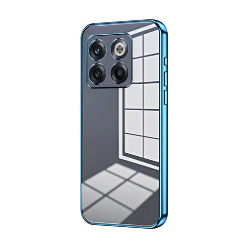Funda para OnePlus 10T Ace Pro con Orificio Fino y Revestimiento Transparente (Azul)