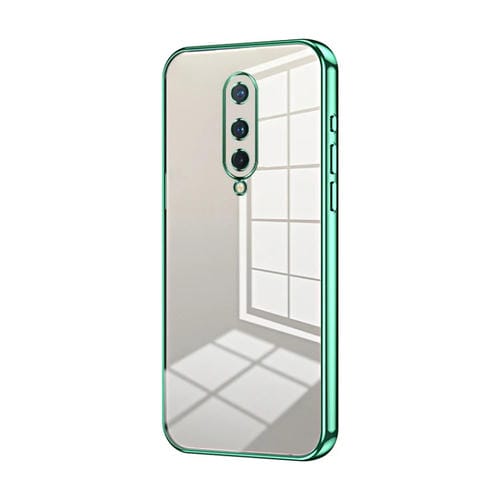 Funda para OnePlus 8 con Orificio Fino y Revestimiento Transparente (Verde)