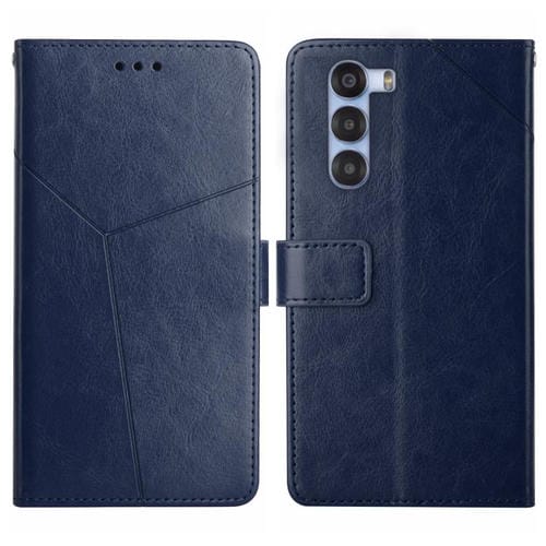 Funda de Cuero con Tapa y Patrón en Forma de Y para ZTE Nubia S 5G A403Zt (Azul)