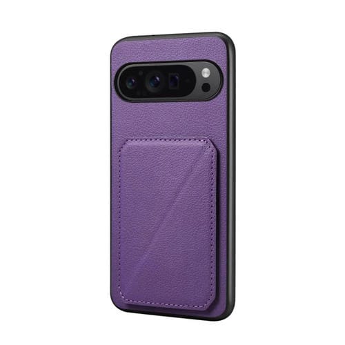 Funda para Google Pixel 10 Pro / 10 D04 con textura de becerro y ranura para dos tarjetas (morado)