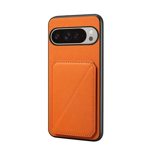 Funda para Google Pixel 10 Pro XL D04 con textura de becerro y ranura para dos tarjetas (naranja)