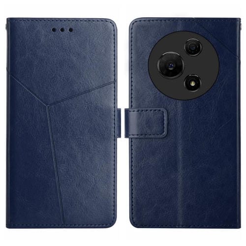 Funda de cuero con tapa en forma de Y para TCL 60 SE/605 (azul)