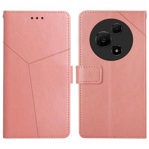 Funda de cuero con tapa en forma de Y para TCL 60 SE/605 (rosa)
