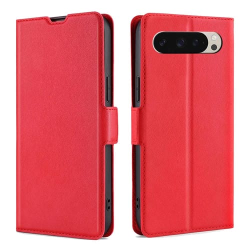 Funda de Cuero con Tapa Horizontal y Hebilla Lateral Ultrafina para Google Pixel 9 (Rojo)