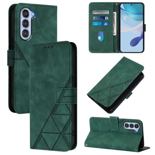 Funda de Cuero con Tapa y Relieve 3D para ZTE Nubia S 5G A403Zt (Verde)