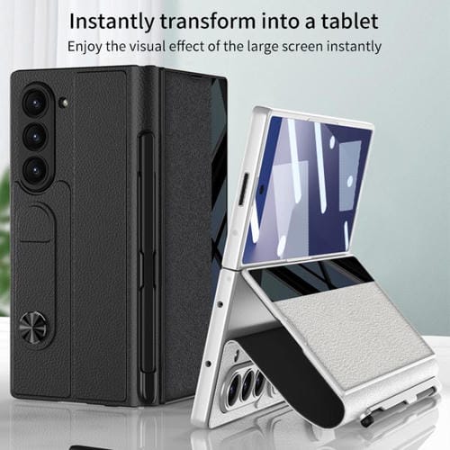 Funda plegable GKK con ranura para bolígrafo (no incluye bolígrafo) para Samsung Galaxy Z Fold7 5G (plateada)