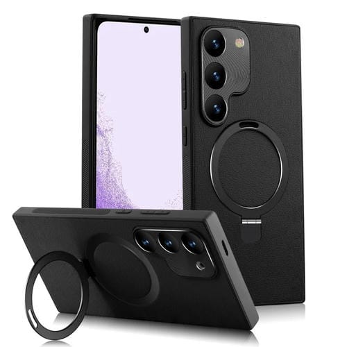 Funda para Samsung Galaxy S22 + 5G Magsafe Rotation Holder PC y Cuero (Negro)