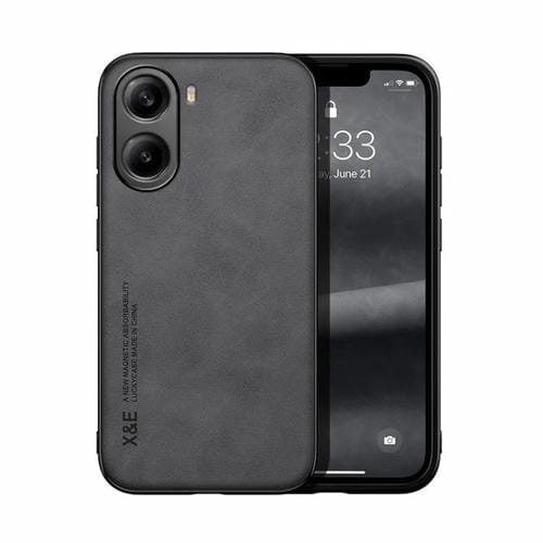 Funda de cuero con tapa magnética para Redmi Turbo 4 / Xiaomi Poco X7 Pro (gris oscuro)