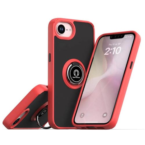 Funda de TPU + PC con anillo para iPhone 16e Q Shadow 1 Series (roja)