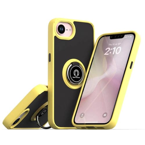 Funda de TPU + PC con anillo para iPhone 16e Q Shadow 1 Series (amarilla)