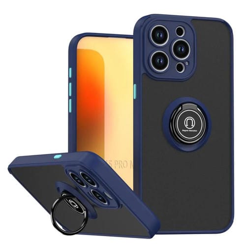 Funda de TPU + PC con anillo para iPhone 15 Pro Max Q Shadow 1 Series (azul real)