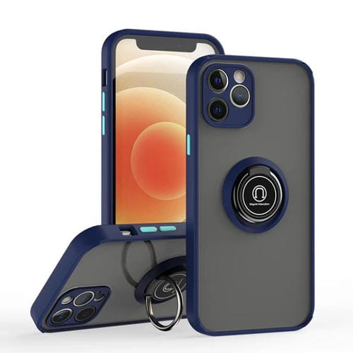 Funda de TPU + PC con anillo para iPhone 12 Q Shadow 1 Series (azul real)