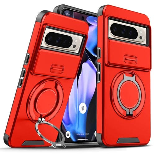 Funda con anillo deslizante para Google Pixel 10 Pro XL (rojo)